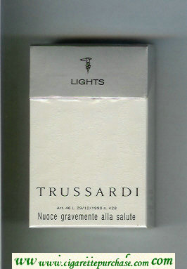 Trussardi Lights cigarettes white and silver hard box