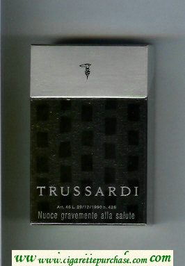 Trussardi cigarettes black and silver hard box