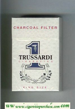 Trussardi 1 Charcoal Filter King Size cigarettes white hard box