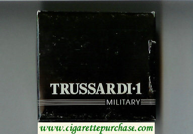 Trussardi-1 Military cigarettes black wide flat hard box