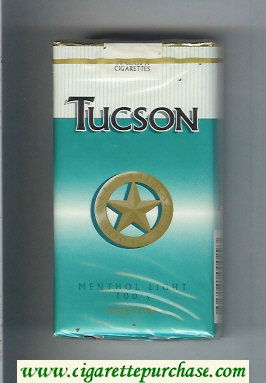 Tucson Menthol Light 100s cigarettes soft box