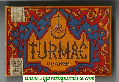 Turmac Orange 25 cigarettes wide flat hard box