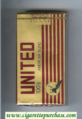 United 100s American Blend cigarettes soft box