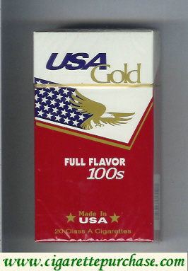 Discount USA Gold Full Flavor 100s cigarettes hard box