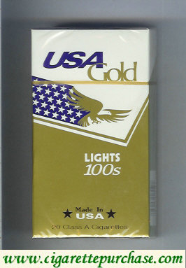 Discount USA Gold Lights 100s cigarettes hard box