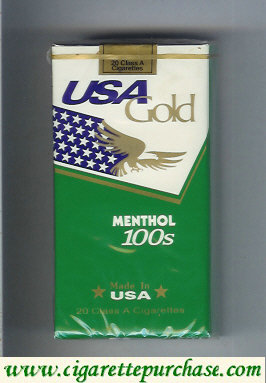 Discount USA Gold Menthol 100s cigarettes soft box