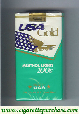 Discount USA Gold Menthol Lights 100s cigarettes soft box