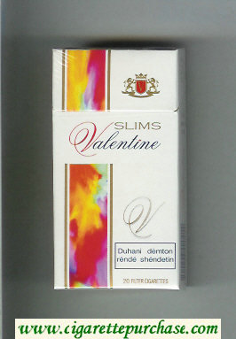 Valentine Slims cigarettes hard box