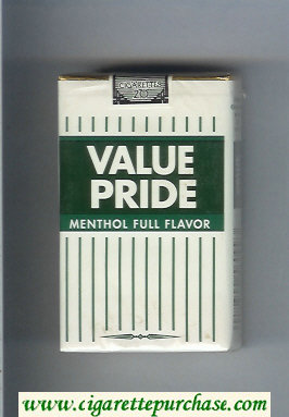 Value Pride Menthol Full Flavor cigarettes soft box