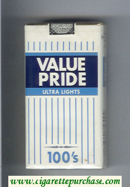 Value Pride Ultra Lights 100s cigarettes soft box