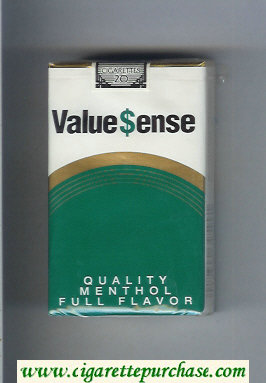 Value Sense Quality Menthol Full Flavor cigarettes soft box