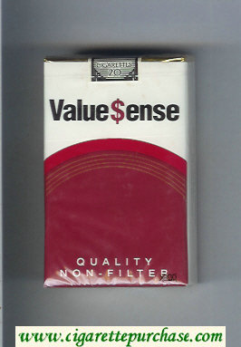 Value Sense Quality Non-Filter cigarettes soft box