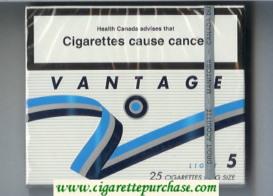 Vantage 5 Light 25 Cigarettes wide flat hard box