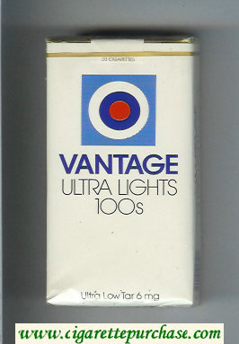 Vantage Ultra Lights 100s Cigarettes soft box