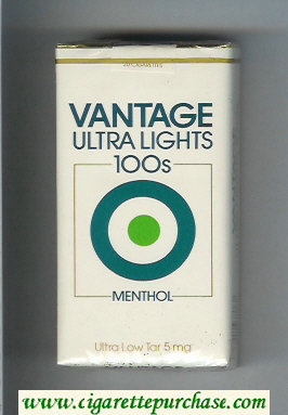 Vantage Ultra Lights 100s Menthol Cigarettes soft box