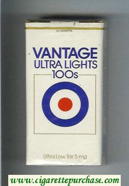 Vantage Ultra Lights 100s Cigarettes soft box