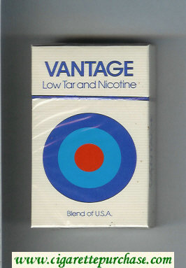 Vantage Low Tar and Nicotine Cigarettes hard box