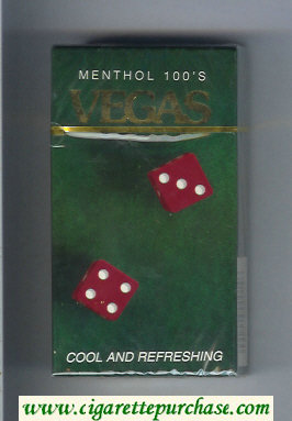 Vegas Menthol 100s Cool And Refreshing Cigarettes hard box