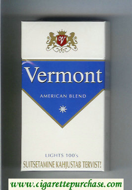 Vermont American Blend Lights 100s Cigarettes hard box