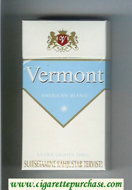 Vermont American Blend Ultra Lights 100s Cigarettes hard box