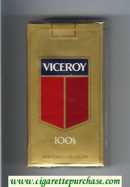 Viceroy 100s Rich Tobaccos - Filter gold Cigarettes soft box