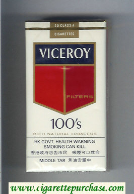 Viceroy Filters 100s Cigarettes Rich Natural Tobaccos soft box