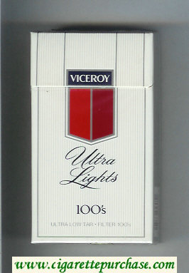 Viceroy Ultra Lights 100s Cigarettes hard box