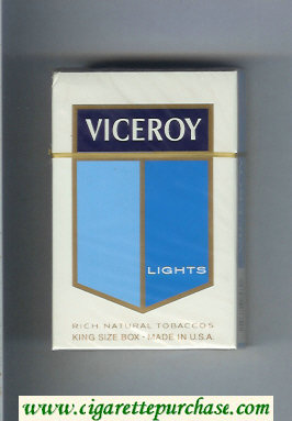 Viceroy Lights Cigarettes Rich Natural Tobaccos hard box