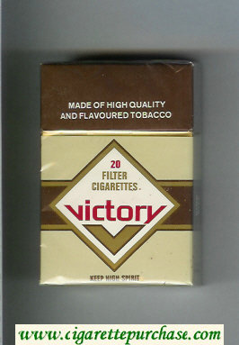 Victory cigarettes grey and brown hard box