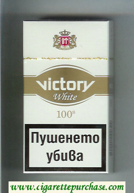 Victory White 100s cigarettes hard box