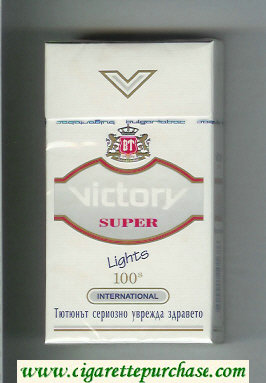 Victory Super Lights 100s International cigarettes hard box