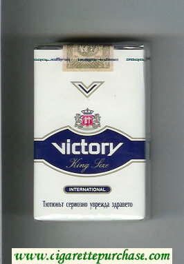 Victory International cigarettes white and blue soft box