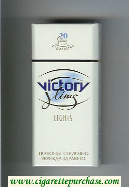 Victory Slims Lights 100s cigarettes hard box