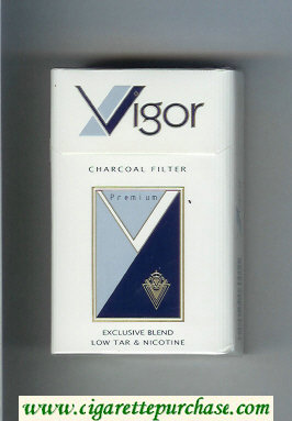 Vigor Charcoal Filter Premium Exclusive Blend cigarettes hard box