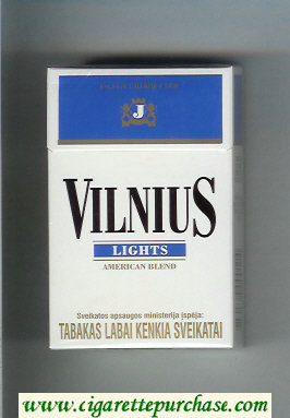 Vilnius Lights American Blend cigarettes hard box