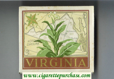 Virginia cigarettes wide flat hard box