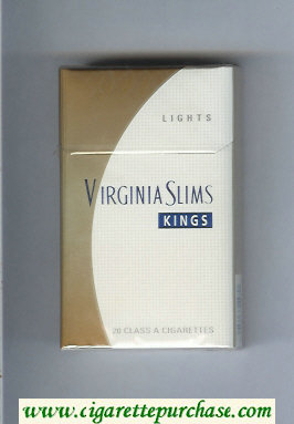 Virginia Slims Kings Lights cigarettes hard box