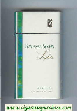 Virginia Slims Lights Menthol 100s cigarettes hard box