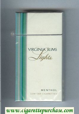 Virginia Slims Lights 100s Menthol cigarettes hard box