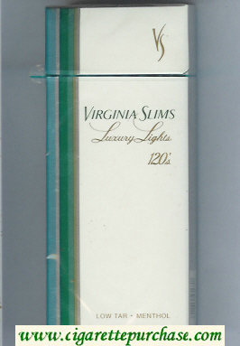 Virginia Slims Luxury Lights Menthol 120s cigarettes hard box