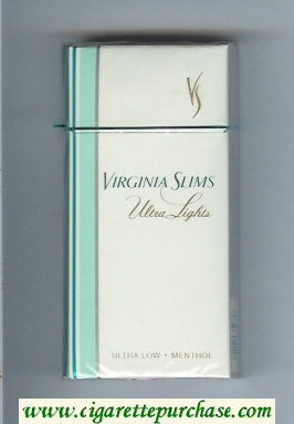 Virginia Slims Ultra Lights 100s Menthol cigarettes hard box