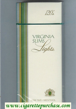 Virginia Slims Lights 120s Menthol cigarettes hard box