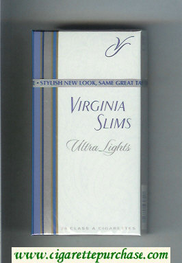 Virginia Slims Ultra Lights 100s cigarettes hard box