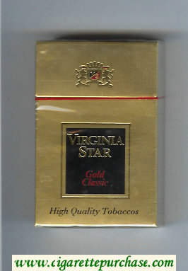 Virginia Star Gold Classic cigarettes gold and black hard box