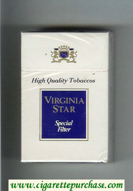 Virginia Star Special Filter cigarettes white and blue hard box