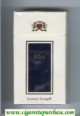 Virginia Star 100s cigarettes white and blue hard box