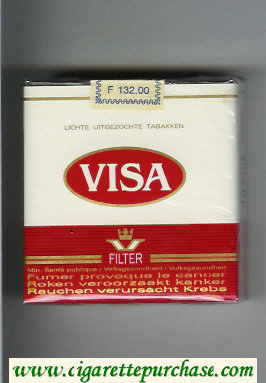 Visa Filter 25 cigarettes white and red soft box