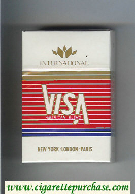 Visa International American Blend cigarettes hard box