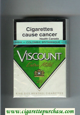 Viscount Extra Mild Menthol cigarettes hard box