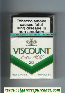 Viscount Extra Mild Menthol cigarettes hard box